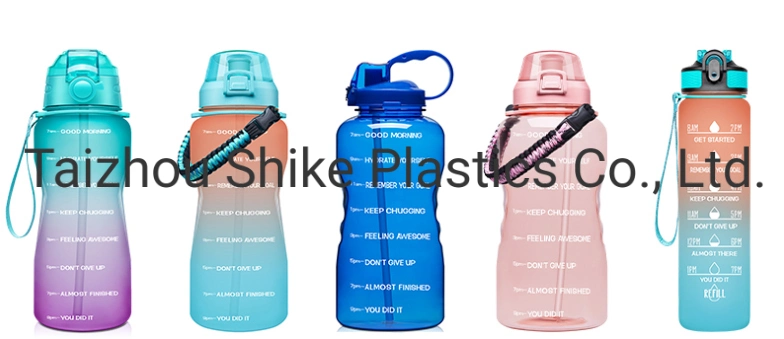 Custom 64oz Frosted Juice Jug BPA Free Portable Sports Plastic Motivational Half Gallon Water Bottle with Straw/Time Marker