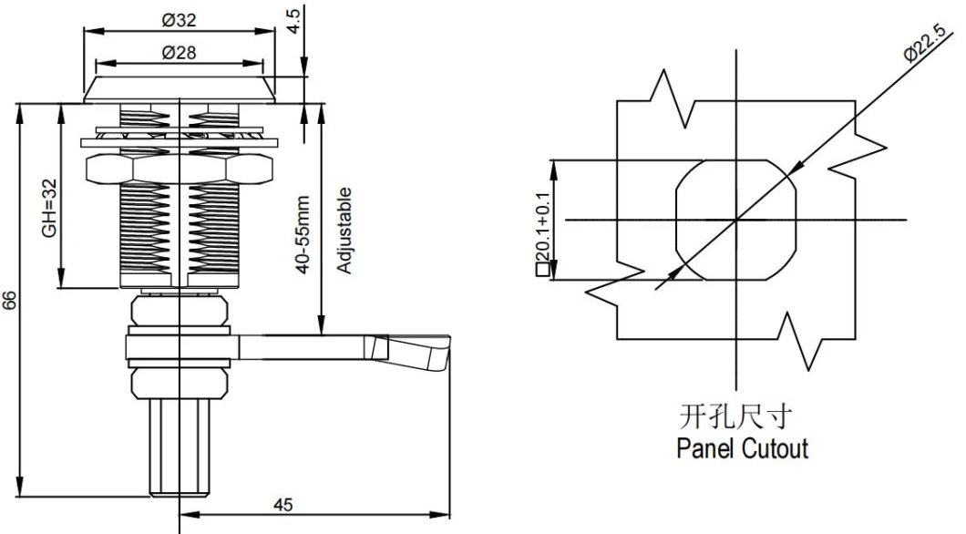 Industrial Machinery Panel Compression Cam Lock Door Latch