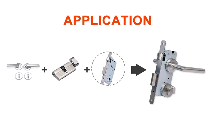 High Quality Safety Euro Profile Stainless Steel Door Handle Mortise Cylinder Door Lock