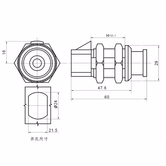 Xk254-2 Armário Liga Código Combinação Botão Redondo Golpe Fechar Fechadura de Câmera Sem Chave